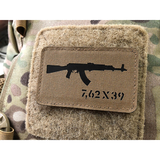 AKM 7,62x39 Lasercut Patch, Coyote, Cordura Lasercut