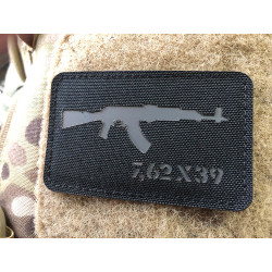 AKM 7,62x39 Lasercut Patch, black grey, Cordura Lasercut