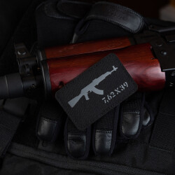 AKM 7,62x39 Lasercut Patch, black grey, Cordura Lasercut