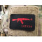 AKM 7,62x39 Lasercut Patch, black red, Cordura Lasercut