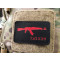 AKM 7,62x39 Lasercut Patch, black red, Cordura Lasercut
