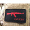 AKM 7,62x39 Lasercut Patch, black red, Cordura Lasercut