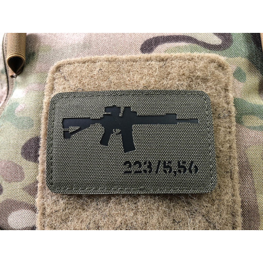 AR-15 223/5,56 Lasercut Patch, ranger-green black, Cordura Lasercut