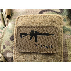 AR-15 223/5,56 Lasercut Patch, coyote black, Cordura Lasercut