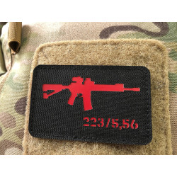 AR-15 223/5,56 Lasercut Patch, black red, Cordura Lasercut