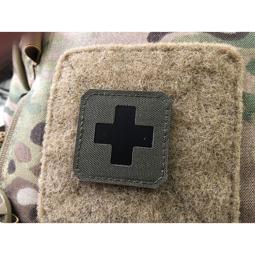 Medic Cross, 45x45 Lasercut Patch, ranger-green black, Cordura Lasercut