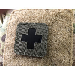 Medic Cross, 45x45 Lasercut Patch, ranger-green black, Cordura Lasercut