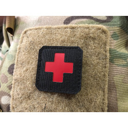 Medic Cross, 45x45mm Lasercut Patch, black red, Cordura...