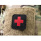 Medic Cross, 45x45mm Lasercut Patch, black red, Cordura Lasercut