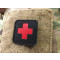 Medic Cross, 45x45mm Lasercut Patch, black red, Cordura Lasercut