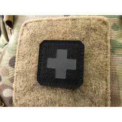 Medic Cross, 45x45mm Lasercut Patch, black grey, Cordura Lasercut