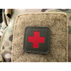 Medic Cross, 45x45mm Lasercut Patch, ranger-green red,...