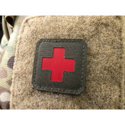 Medic Cross, 45x45mm Lasercut Patch, ranger-green red, Cordura Lasercut