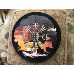 Vegvisir / Drakkar Viking Expedition Patch, black gid