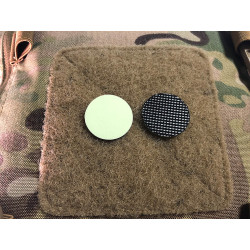 JTG GoGid POINT patch, white, lightgreen afterglow (gid / glow in the dark, laser cut with velcro backside