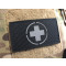 JTG RedCross Medic Lasercutpatch, schwarz, reflektierendes Logo, mit Klettr&uuml;ckseite