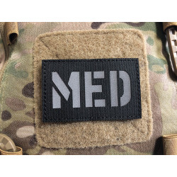 JTG MED laser cut patch, black, reflective MED logo, with...