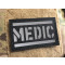JTG MEDIC laser cut patch, black, reflective MEDIC logo, with velcro backside