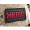 JTG MEDIC laser cut patch, black, red reflective MEDIC logo, with velcro backside