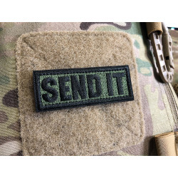 SEND IT Patch, embroidered patch, rangreen black, 3D embroidered patch