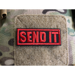 SEND IT Patch, gestickter Patch, red on black, 3D...