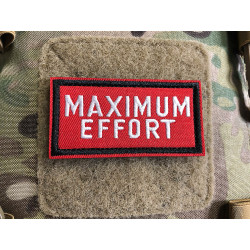 MAXIMUM EFFORT Patch, embroidered patch, red white, 3D...