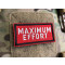 MAXIMUM EFFORT Patch, embroidered patch, red white, 3D embroidered patch