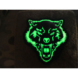 JTG Angry Wolf Head Patch, gid, JTG 3D Rubber Patch