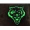 JTG Angry Wolf Head Patch, gid, JTG 3D Rubber Patch