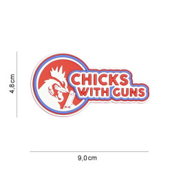 Chicks with Guns, red / Patch 3D PVC
