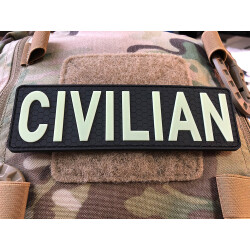 JTG CIVILIAN Patch, gid glow in the dark, JTG 3D Rubber...