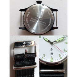 Militäruhr BLACK „WATCH ONE“ by “CS hoch2”, klassische Einsatzuhr, Automatikuhrwerk, schwarz PVD beschichtetes Edelstahlgehäuse, 10 ATM, Sapphirglas, Natoarmband