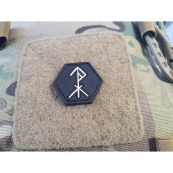 JTG Protection Rune Patch, Protected by Odin, Thor, Tyr, gid, Hexagon Patch, JTG 3D Rubber Patch