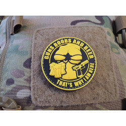 JTG Guns Boobs and Beer Patch, yellow / JTG 3D Rubber Patch