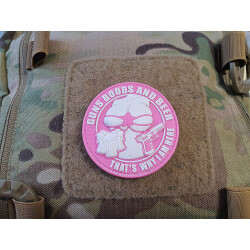 JTG Guns Boobs and Beer Patch, pink / JTG 3D Rubber patch