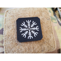 Helm of Awe Lasercut Patch, black-grey, Cordura Lasercut