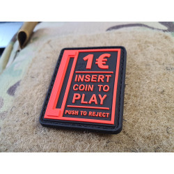 JTG Insert Coin to Play Patch, fire-red on black, JTG 3D...