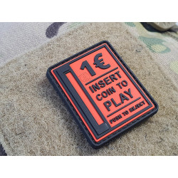 JTG Insert Coin to Play Patch, black on fire-red, JTG 3D...