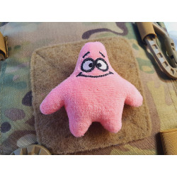 JTG plush patch Pat, pink, with velcro on the back