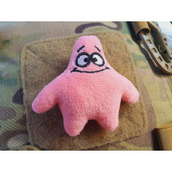 JTG plush patch Pat, pink, with velcro on the back