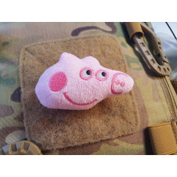 JTG plush patch Pink Pig, with velcro on the back