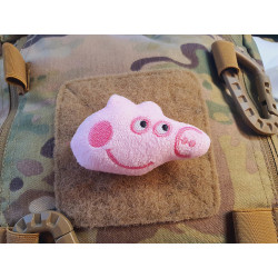 JTG plush patch Pink Pig, with velcro on the back