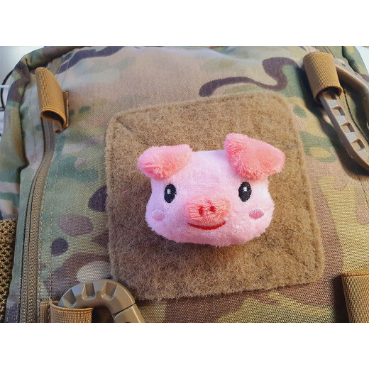 JTG plush patch Pinkismile, with velcro on the back