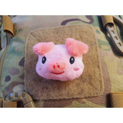 JTG plush patch Pinkismile, with velcro on the back