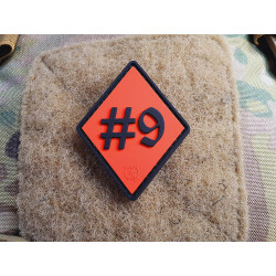 JTG Rule number 9, #9 Patch, black on fire-red, JTG 3D...