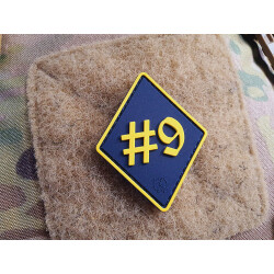 JTG Rule number 9, #9 Patch, yellow on darkblue, JTG 3D...