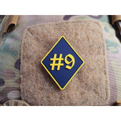 JTG Rule number 9, #9 Patch, yellow on darkblue, JTG 3D Rubber Patch