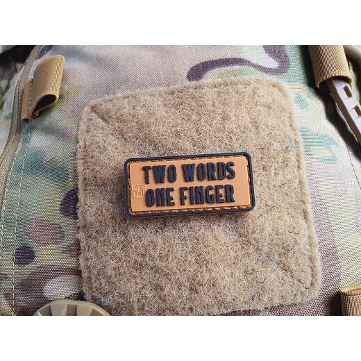 JTG micro Two Words One Finger Patch, coyote brown / JTG 3D Rubber Patch