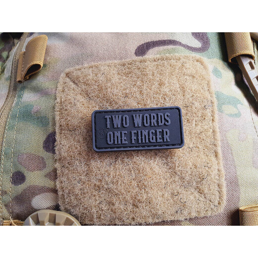 JTG micro Two Words One Finger Patch, blackops / JTG 3D Rubber Patch