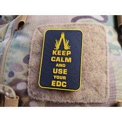JTG Keep Calm and use your EDC Patch, signalyellow on black, JTG 3D Rubber Patch